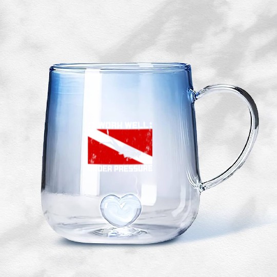 Dive Master Rescue Diver Scuba Diving Instructor Gradient Glass Mugs