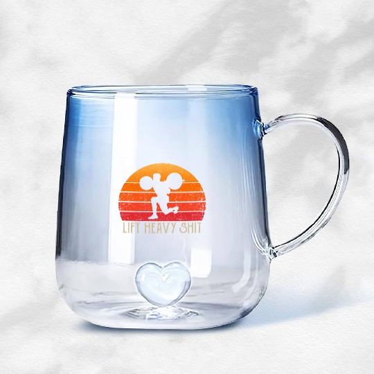 Lift Heavy Gym Clothing Retro Bodybuilding Leg Day Gradient Glass Mugs