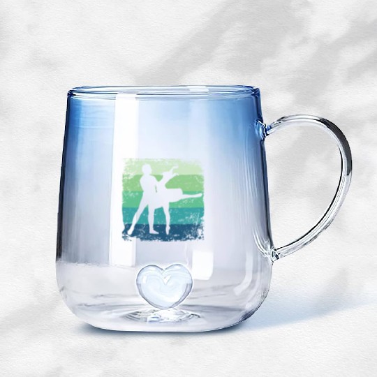 Ballet Dance Couple Vintage Ballerina Gradient Glass Mugs