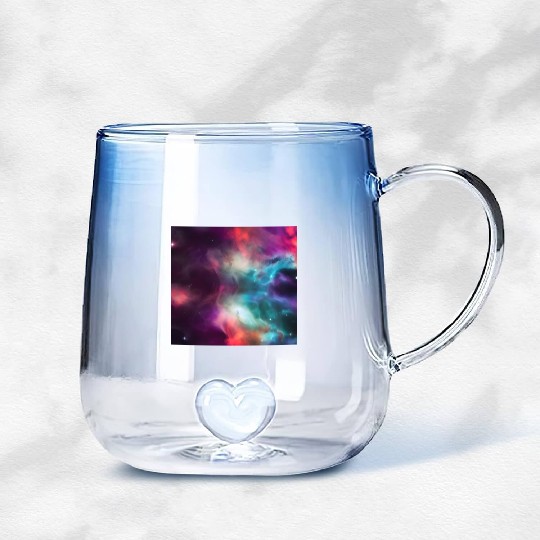 Galaxy nebula abstract design Gradient Glass Mugs