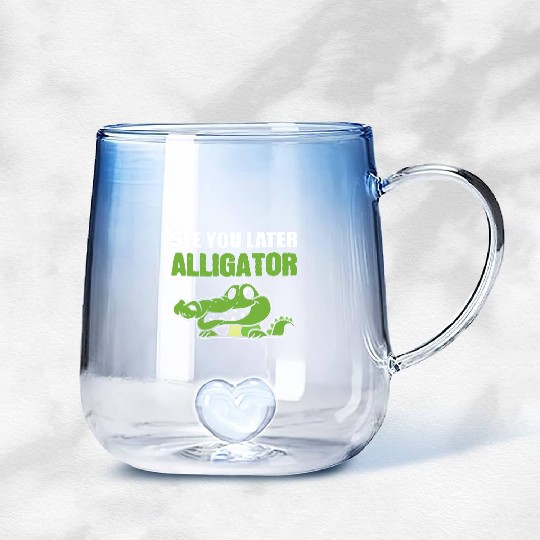 Later Alligator Outgoing Person Gift Gradient Glass Mugs