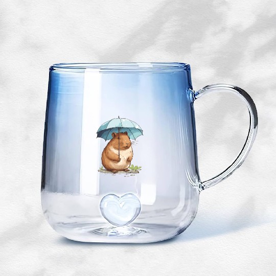 Capybara In Nature Gradient Glass Mugs