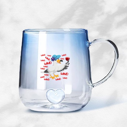 Seagull Gradient Glass Mugs Wine Lover North German Seagulls