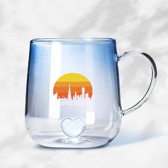 I love Dubai Gradient Glass Mugs
