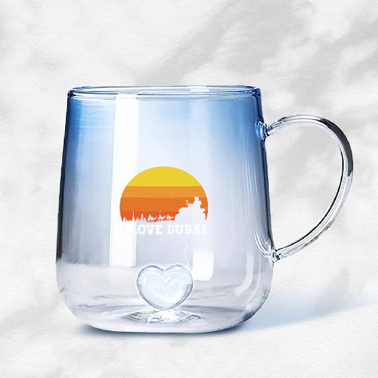 I love Dubai Gradient Glass Mugs