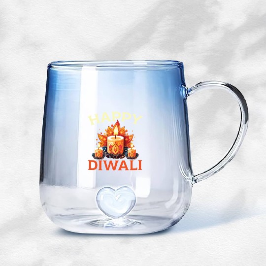 Happy Diwali Diwali Festival Indian Hindu Hinduism Gradient Glass Mugs