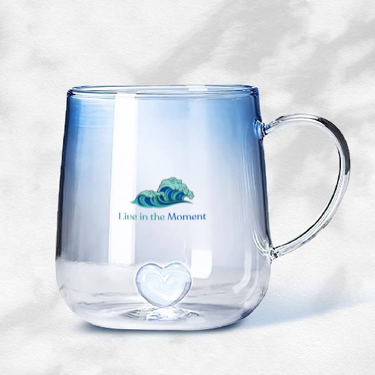 Live in the Moment Gradient Glass Mugs