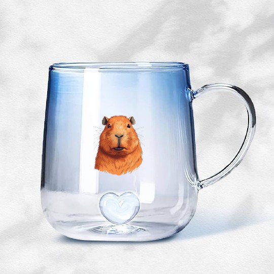 Capybara In Nature Gradient Glass Mugs