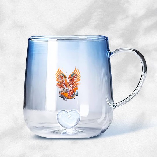 Phoenix bird - Ancient Greek Mythology Gradient Glass Mugs