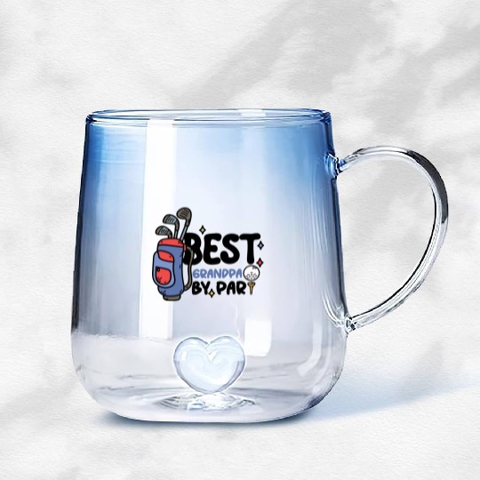 Best Grandpa By Par Father s Day Golf Grandad Gradient Glass Mugs