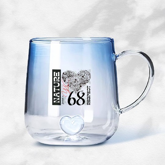 Heart, respect nature Gradient Glass Mugs
