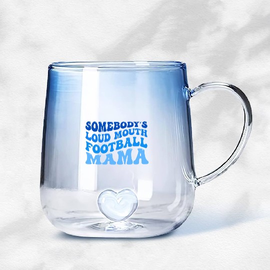 Somebody’s Loud Mouth Football Mama Gradient Glass Mugs
