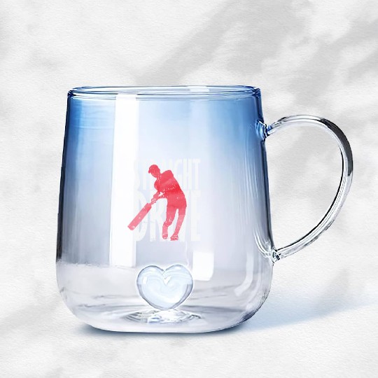 Straight Drive Cricket Gradient Glass Mugs