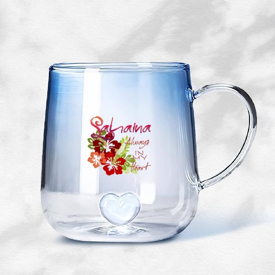Lahaina: Always in my Heart 2 Gradient Glass Mugs
