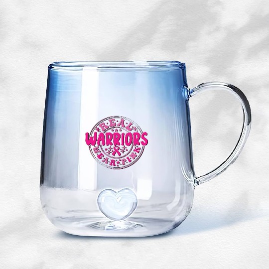 Real Warriors Wear Pink Gradient Glass Mugs