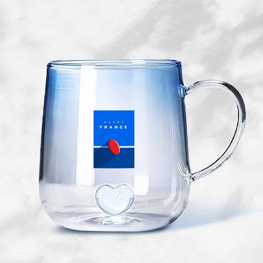 RUGBY FRANCE Gradient Glass Mugs