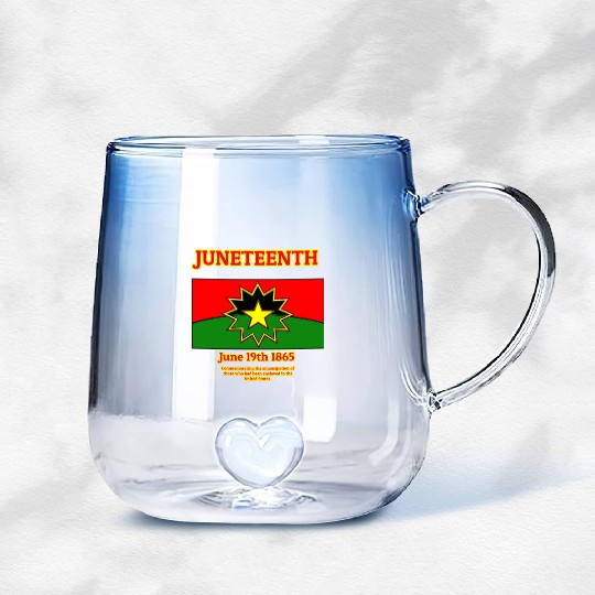 Juneteenth Red Black and Green Gradient Glass Mugs