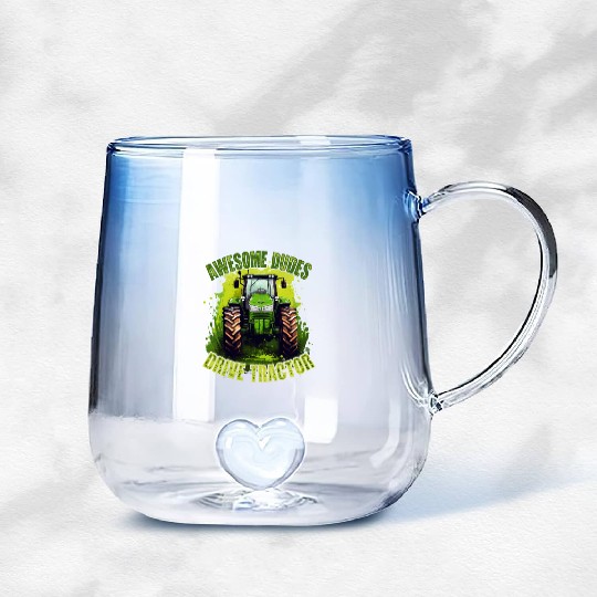 Awesome Guys Drive Tractor Farmer Agriculture Gift Gradient Glass Mugs