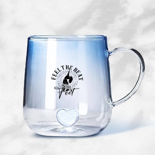 Feel the Beat, Move Your Feet - Belly Dancing Gradient Glass Mugs