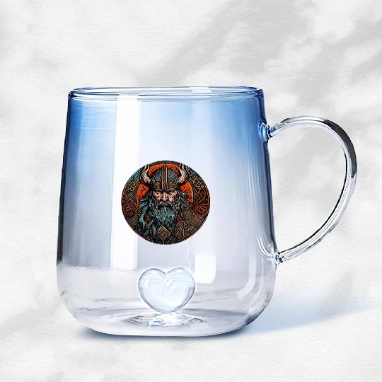 Viking / Odin / Thor / Celtic / Helmet / Nordic Gradient Glass Mugs