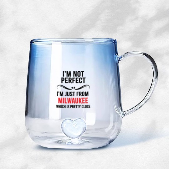 i'm not perfect i'm just from MILWAUKEE Gradient Glass Mugs
