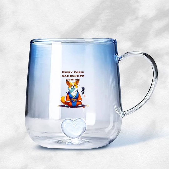 Every corgi was kung fu fighting Gradient Glass Mugs