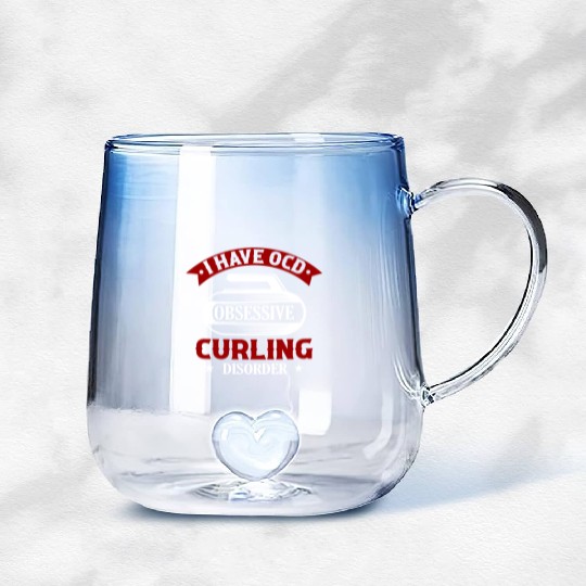 I Have OCD Obsessive Curling Disorder Ice Sport Cu Gradient Glass Mugs