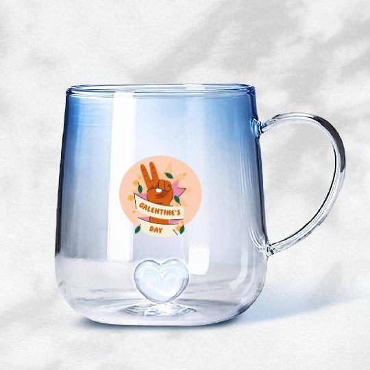 Be My Galentine. Galentine's Day Gradient Glass Mugs