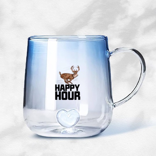 Happy Hour Deer Hunting Gradient Glass Mugs