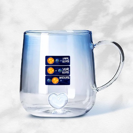 Lunar Eclipse Solar Apocalypse Astrology Science Gradient Glass Mugs