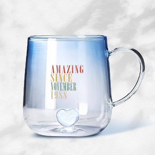november 1988 Anniversary november 1988 november Gradient Glass Mugs