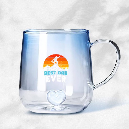 Snowboarder Best Dad Ever Snowboarding Freestyle Gradient Glass Mugs