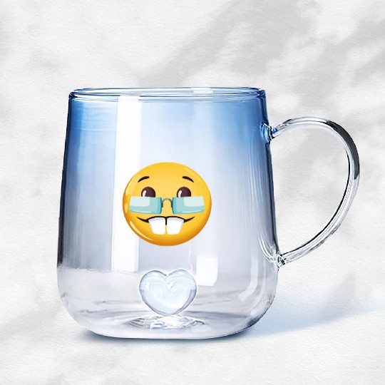 GOOFY AHH nerd goofy ahh meme Gradient Glass Mugs
