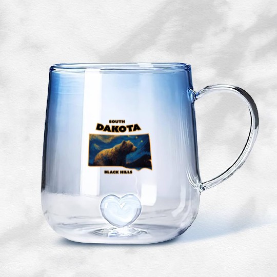 South Dakota - Bear Gradient Glass Mugs