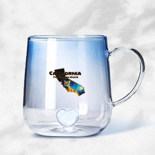 California Wildlife - mountain lion Gradient Glass Mugs