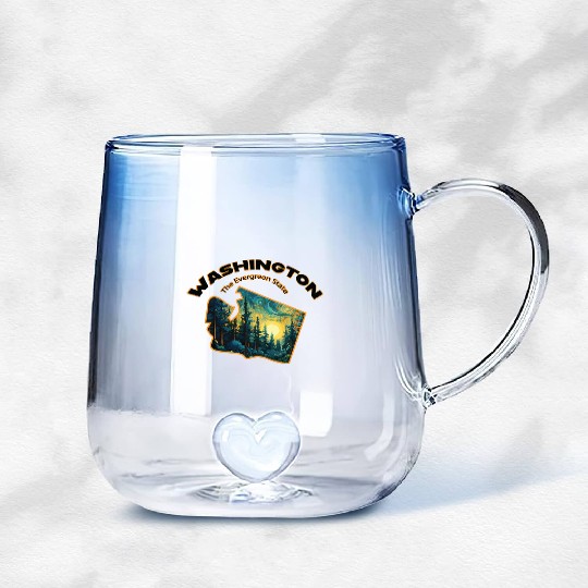 Washington Wildlife - evergreen Gradient Glass Mugs
