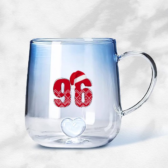 96 Christmas Birthday - Number Ninety Six Gradient Glass Mugs