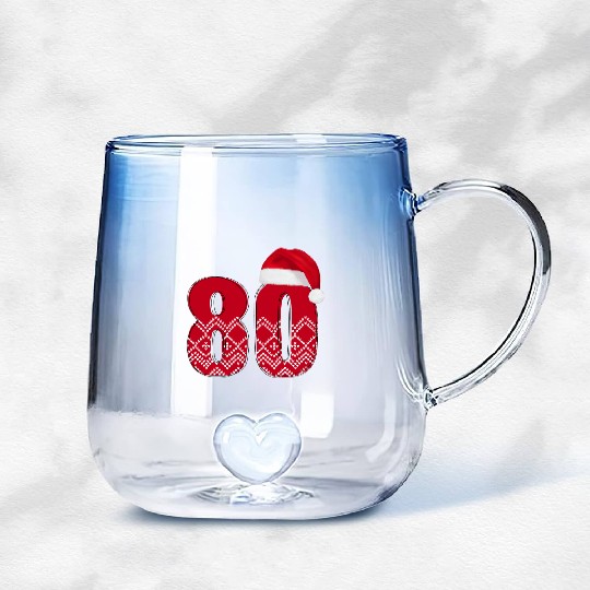 80th Birthday - Congratulations Number Eighty! Gradient Glass Mugs
