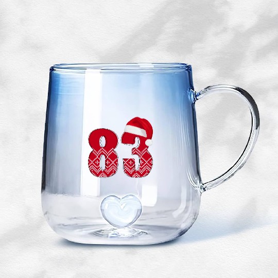 Number 83 - Happy Christmas Eighty Three Gradient Glass Mugs