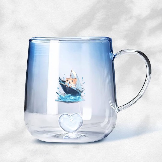 Ice Sailing Hamster Ice Sailor Ice Boating Gradient Glass Mugs