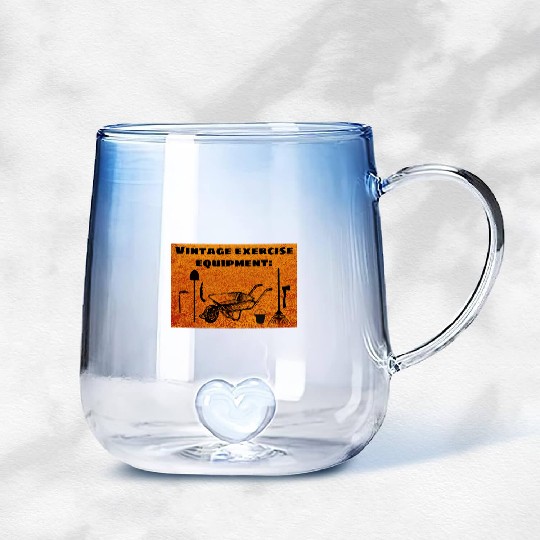 Vintage Exercise Equipment (Orange) - Garden Humor Gradient Glass Mugs