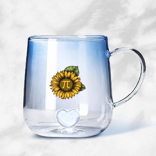 Sunflower Pi Day Costume Gift Gradient Glass Mugs