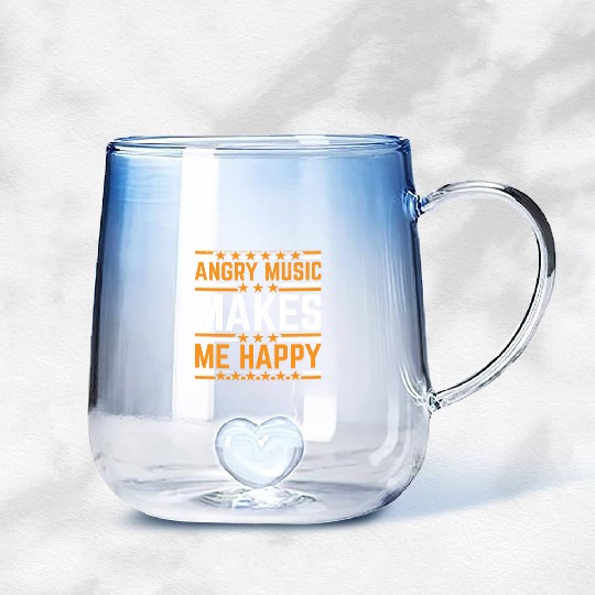 Angry Music Makes Me Happy 7 Gradient Glass Mugs