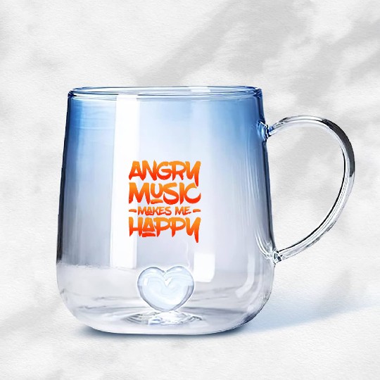 Angry Music Makes Me Happy 5 Gradient Glass Mugs