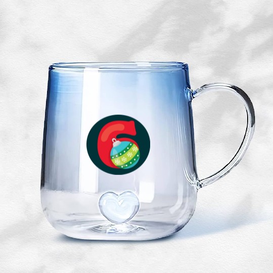 Number 6 Christmas Balls Age Six Gradient Glass Mugs