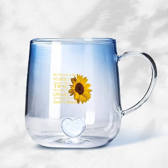 Sunflower Gradient Glass Mugs