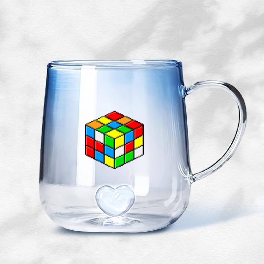 rubiks cube Gradient Glass Mugs