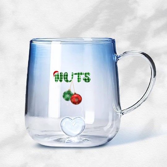 Chest Nuts Christmas Funny Couple Matching Gradient Glass Mugs