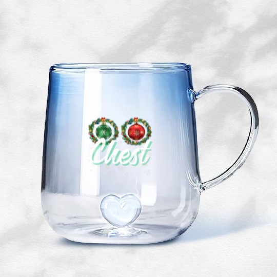 Chest Nuts Christmas Couple Funny Matching Gradient Glass Mugs