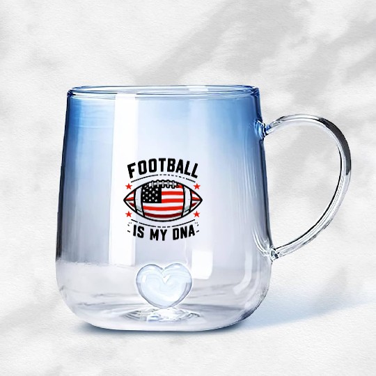 Football is my DNA Gradient Glass Mugs